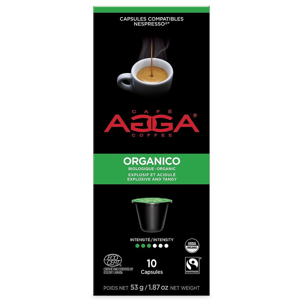 Compatibles Nespresso® Agga | Espresso Organico - biologique - boite de 10 capsules