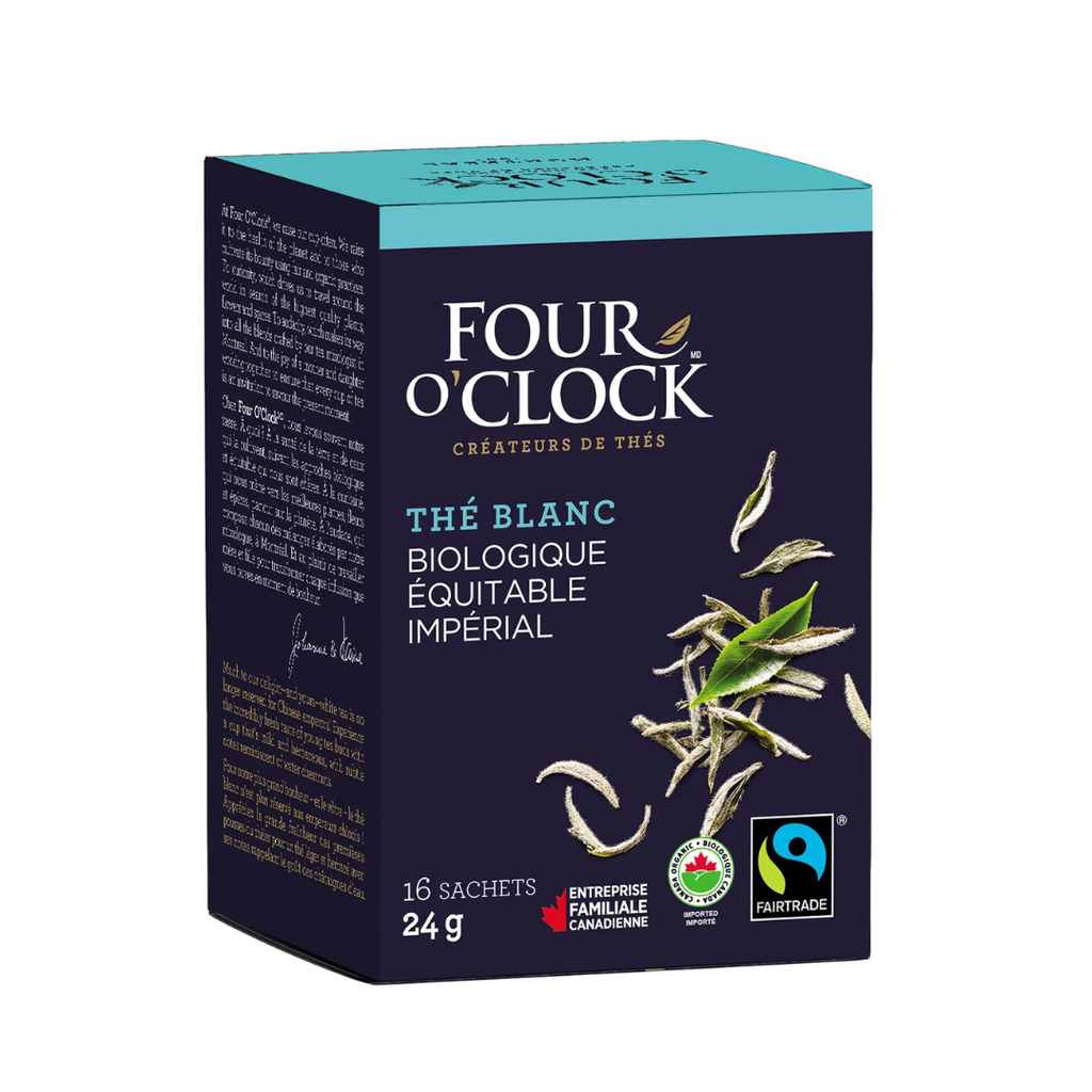 Four O'Clock | Thé Blanc Impérial Bio. Équ. boite de 16 sachets