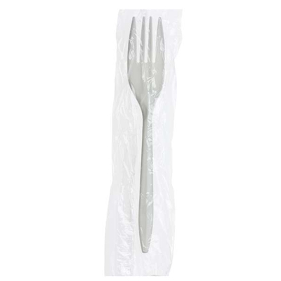 Touch | Fourchette plastique blanche emballée individuellement - boite de 1000