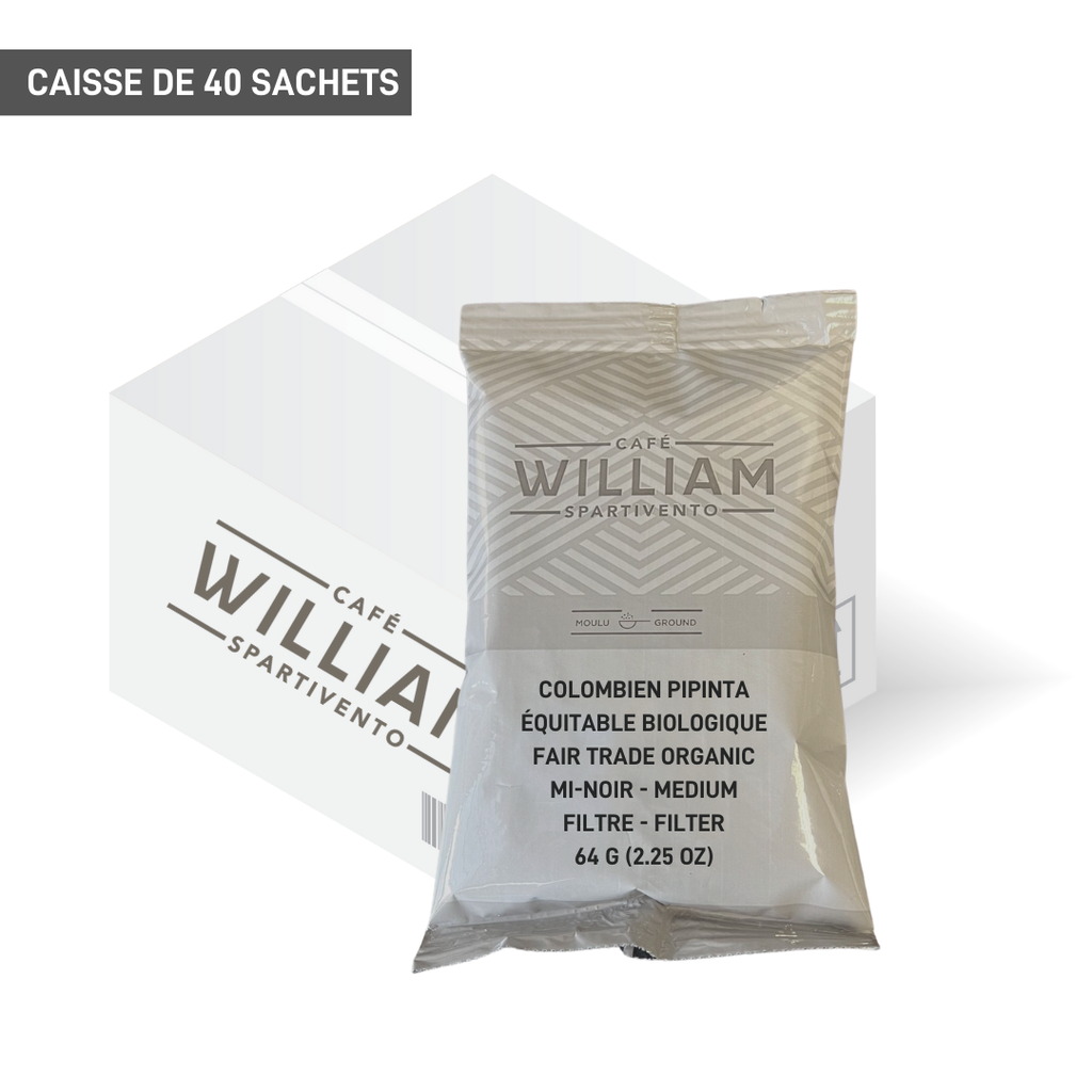 William | Colombien Pipinta Bio. Équitable 40 sachets x2.25 oz