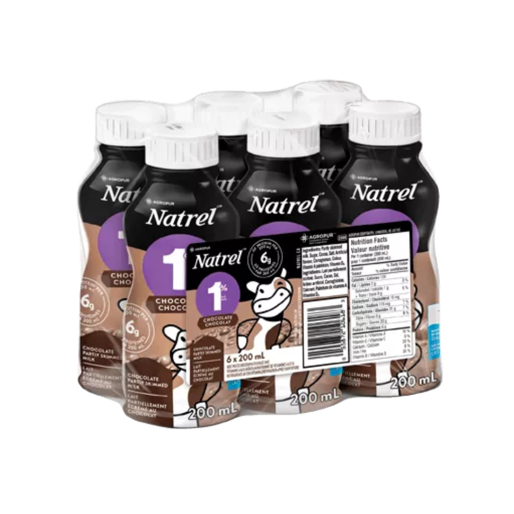 Natrel | Lait chocolat bouteilles plastiques paquet 6 x 200ml