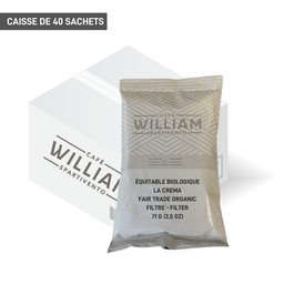 [W00891] William | La Crèma Bio. Équitable 40 sachets x2.5 oz