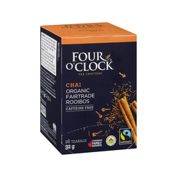 [40235] Four O'Clock | Rooibos Org. Fair. Chai Herbal Tea box of 16 teabags